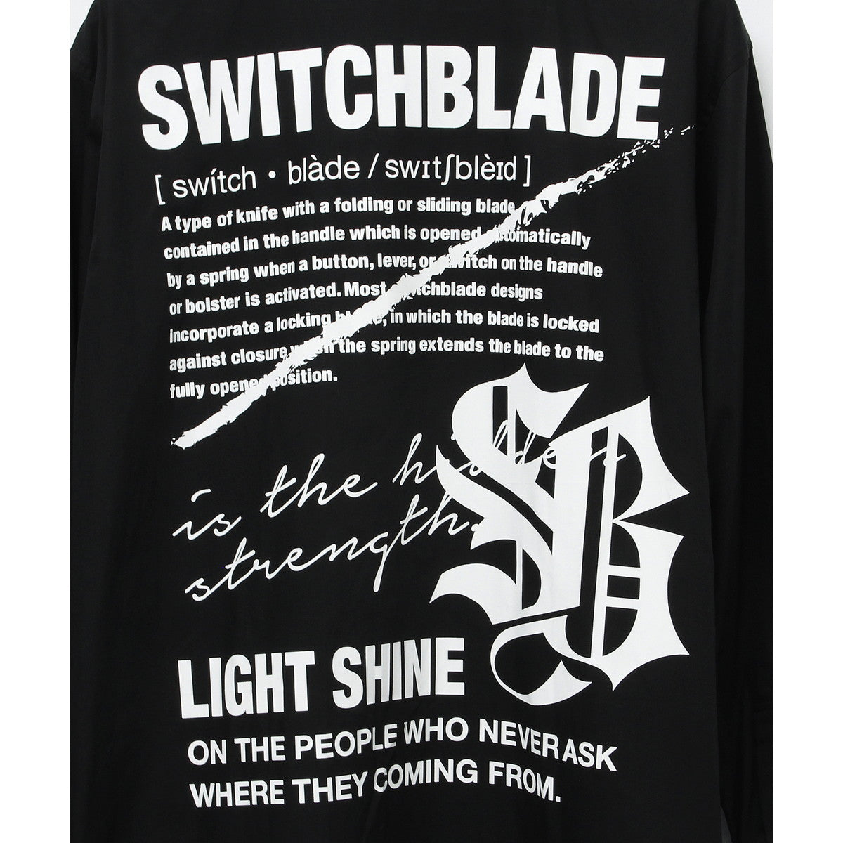 SWITCHBLADE(スイッチブレード)LIGHT SHINE LONG SHIRT / BLACK – ANRE