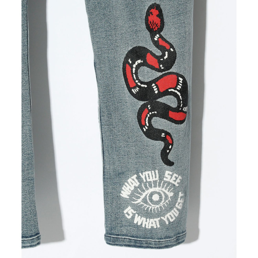 SWITCHBLADE(スイッチブレード)GRAPHIC PRINT DENIM PT / INDIGO