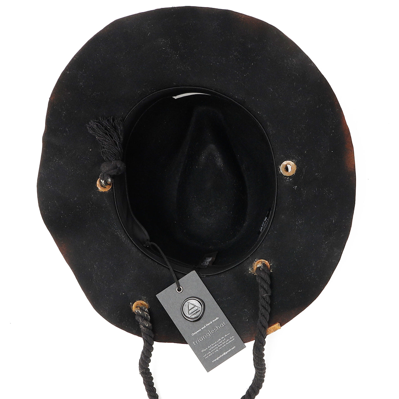 Wool Burned Eyelet Rope Hat / BLACK