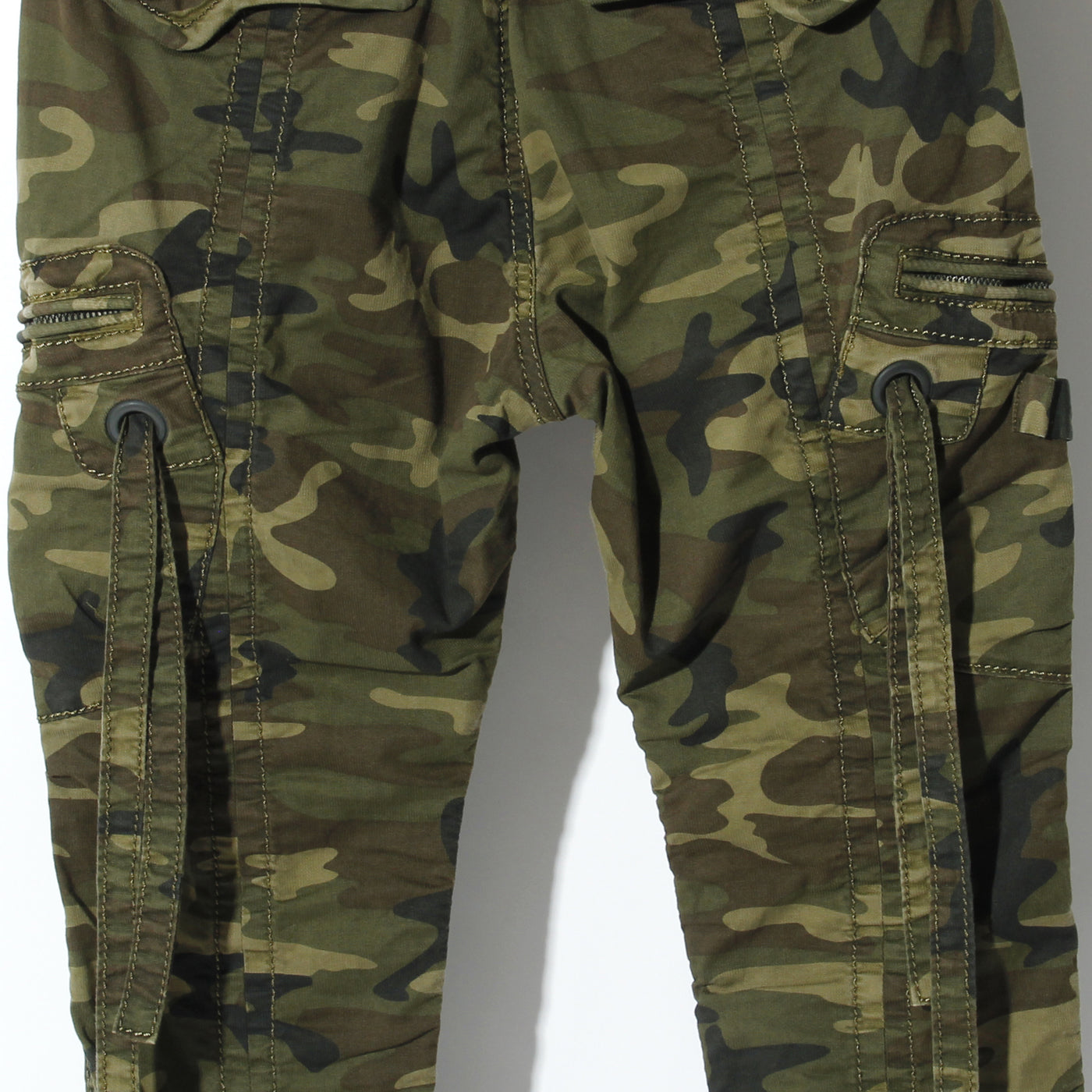 ARMY BROKEN STRETCH GARMENT DYEING CARGO PANTS / D:CAMOFLAGE