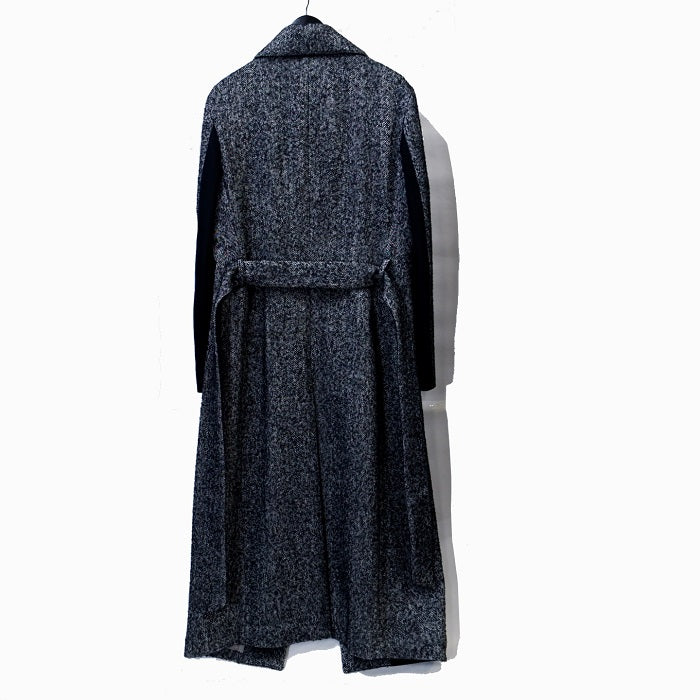 Tweed Changing High Color Wrap Maxi Coat / TWEED