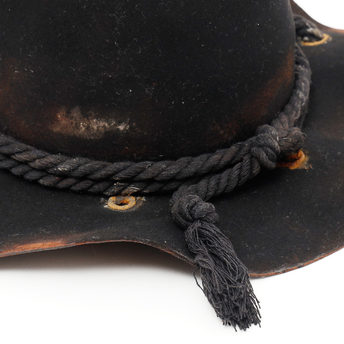 Wool Burned Eyelet Rope Hat / BLACK