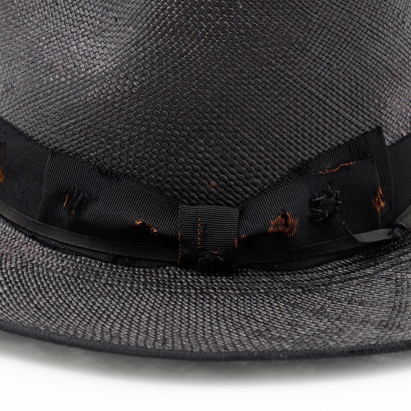 Grosgrain Ribbon Black Panama Hat / BLACK