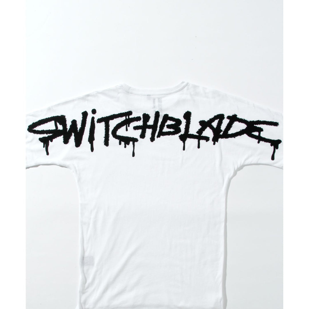 SWITCHBLADE(スイッチブレード)SPRAY LOGO TEE / WHITE – ANRE-R SALON