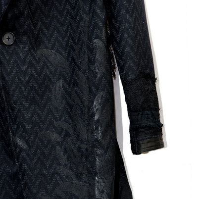 Lace Fringe Chester Coat / BLACK