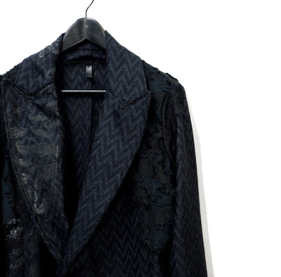 Lace Fringe Chester Coat / BLACK