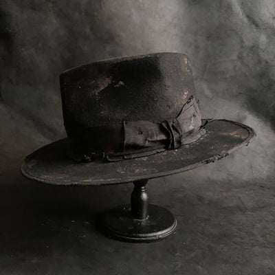 Wool Burned Paint Hat / BLACK