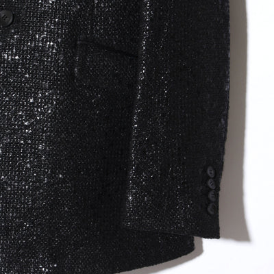 Black Foil Tweed Notch lapel Jacket / BLACK
