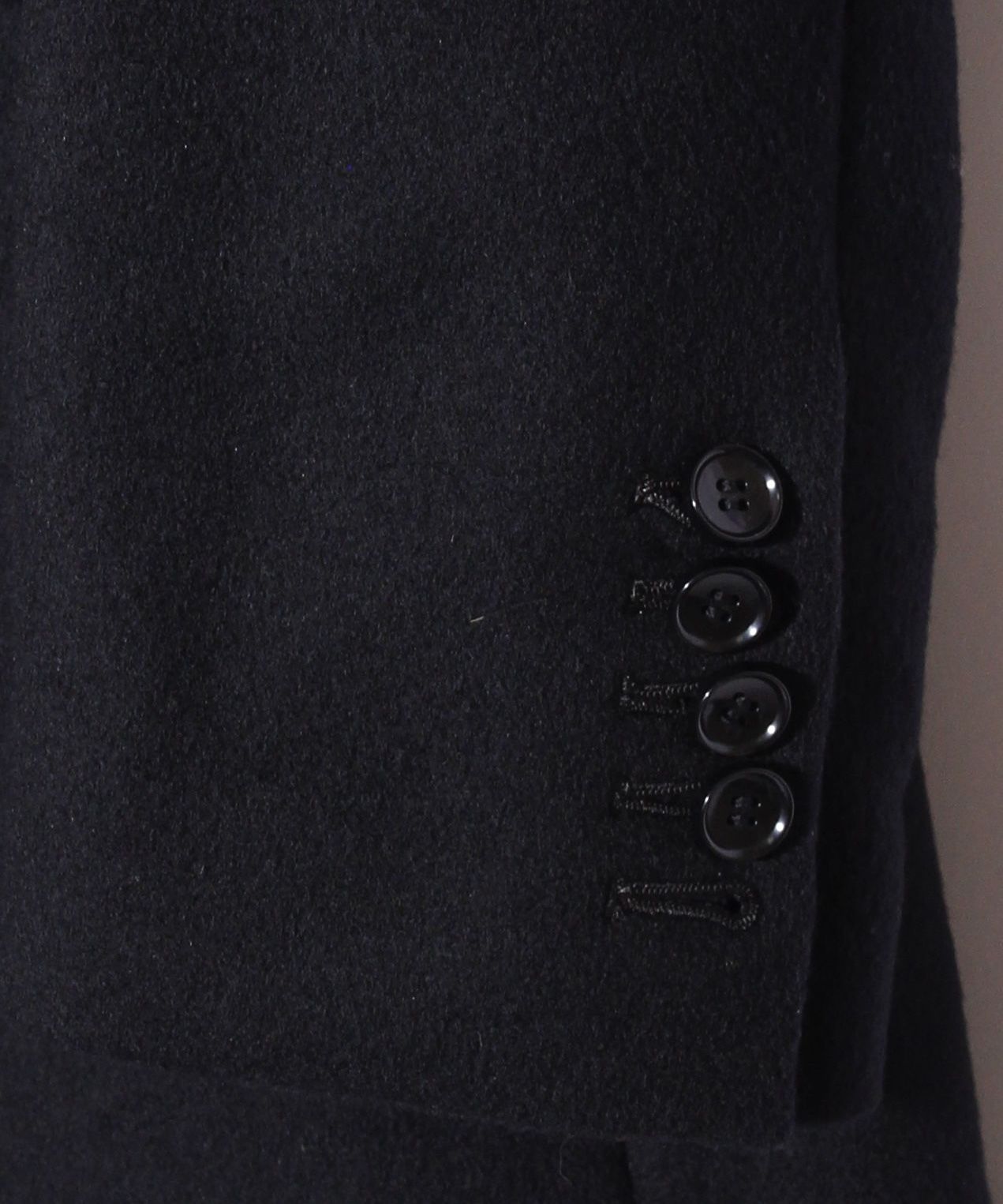 Cashmere wool Semi Double Coat / BLACK