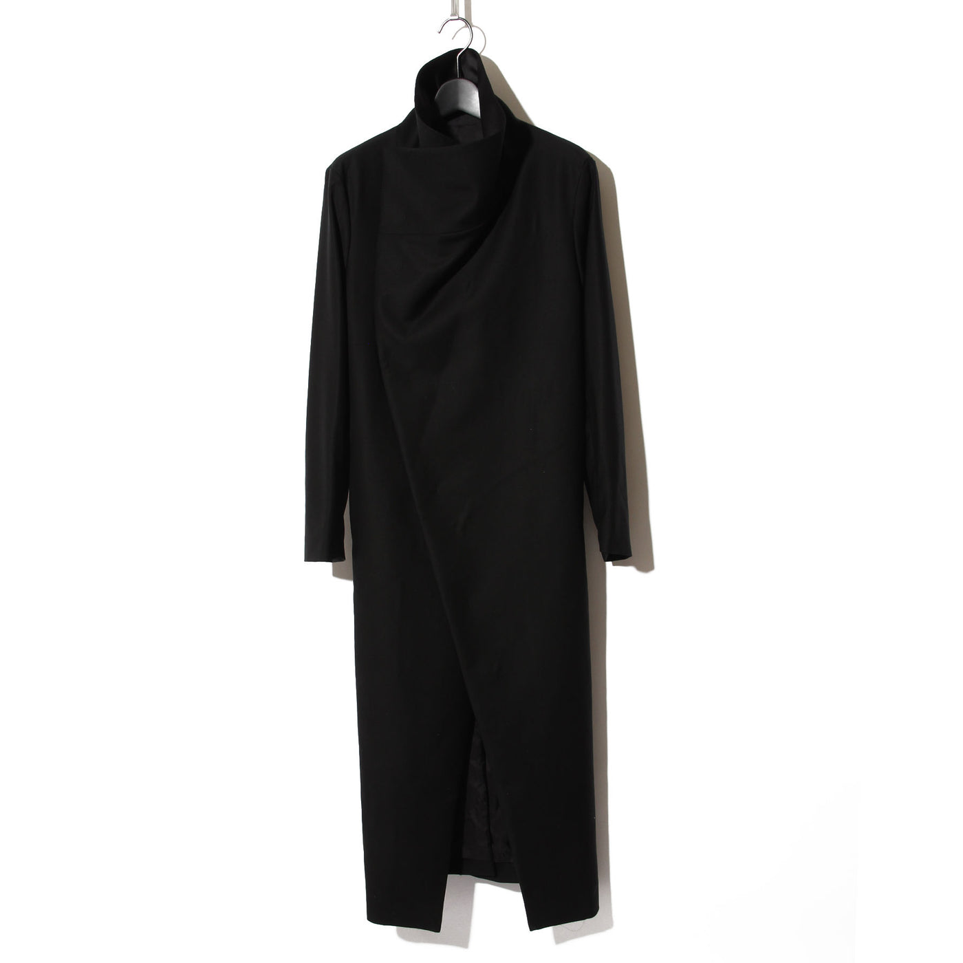 Black tuxedo cross High color wrap Coat / BLACK