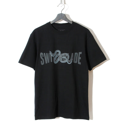 SNAKES AND CURVED LETTERS TEE / BLACK