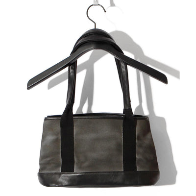 SPRAYED CANVAS MINI TOTE BAG (with POUCH) / BLACK