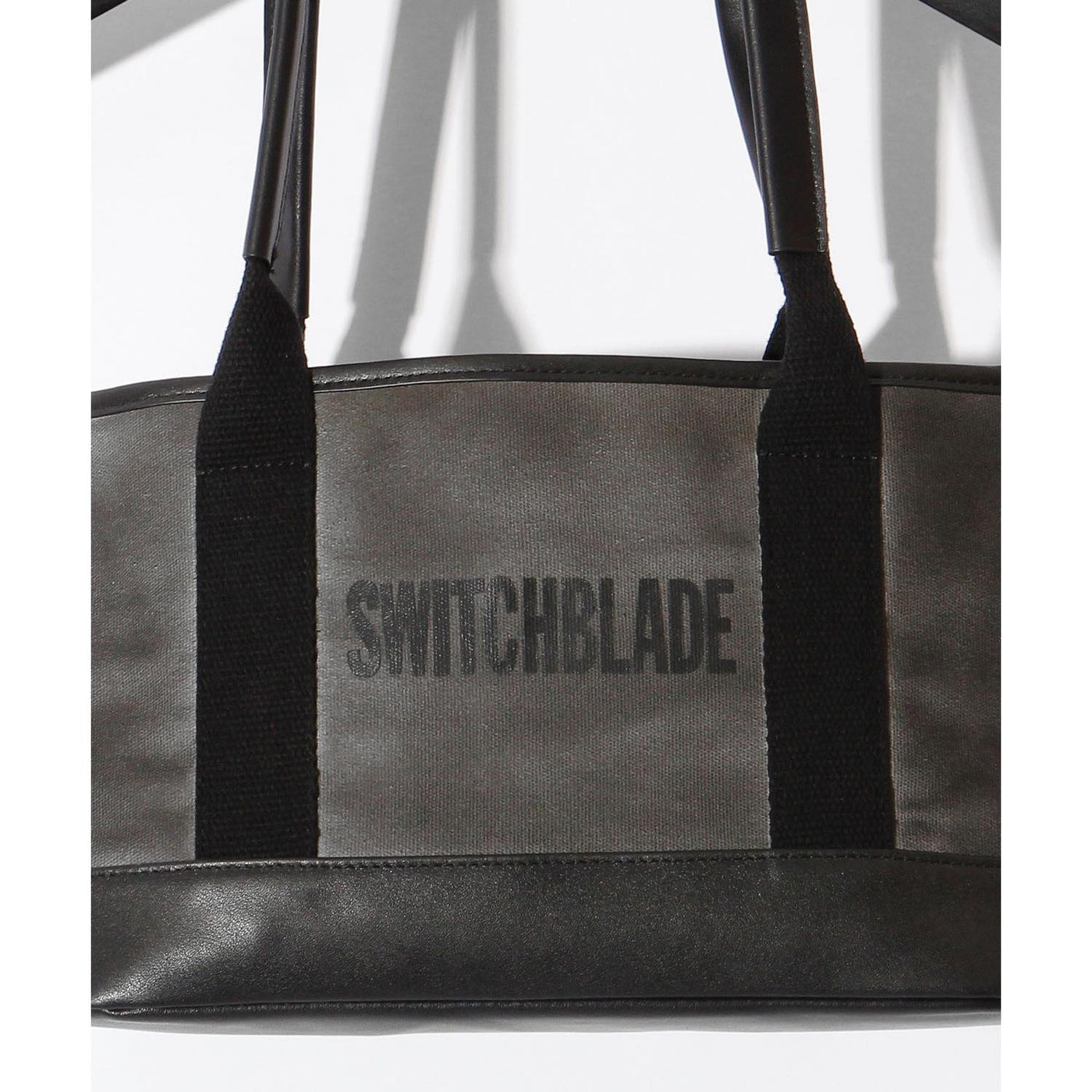 SPRAYED CANVAS MINI TOTE BAG (with POUCH) / BLACK